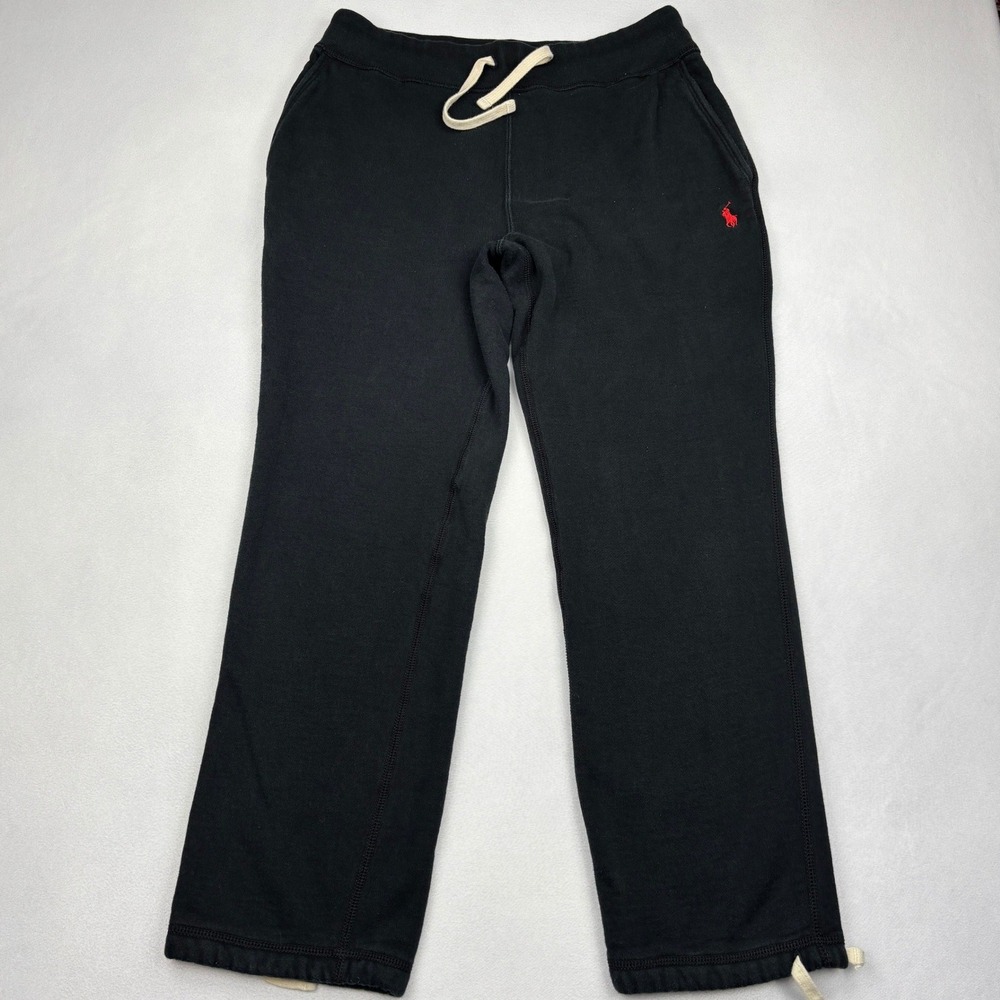Polo Ralph Lauren Sweatpants Womens Small Black Fleece Jogger Pants Pony Logo